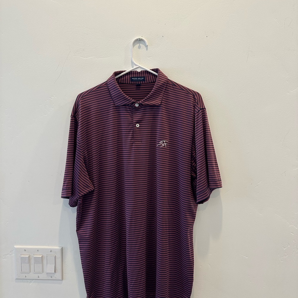 Peter Millar Men's Polo Shirt - Purple and Black Stripes